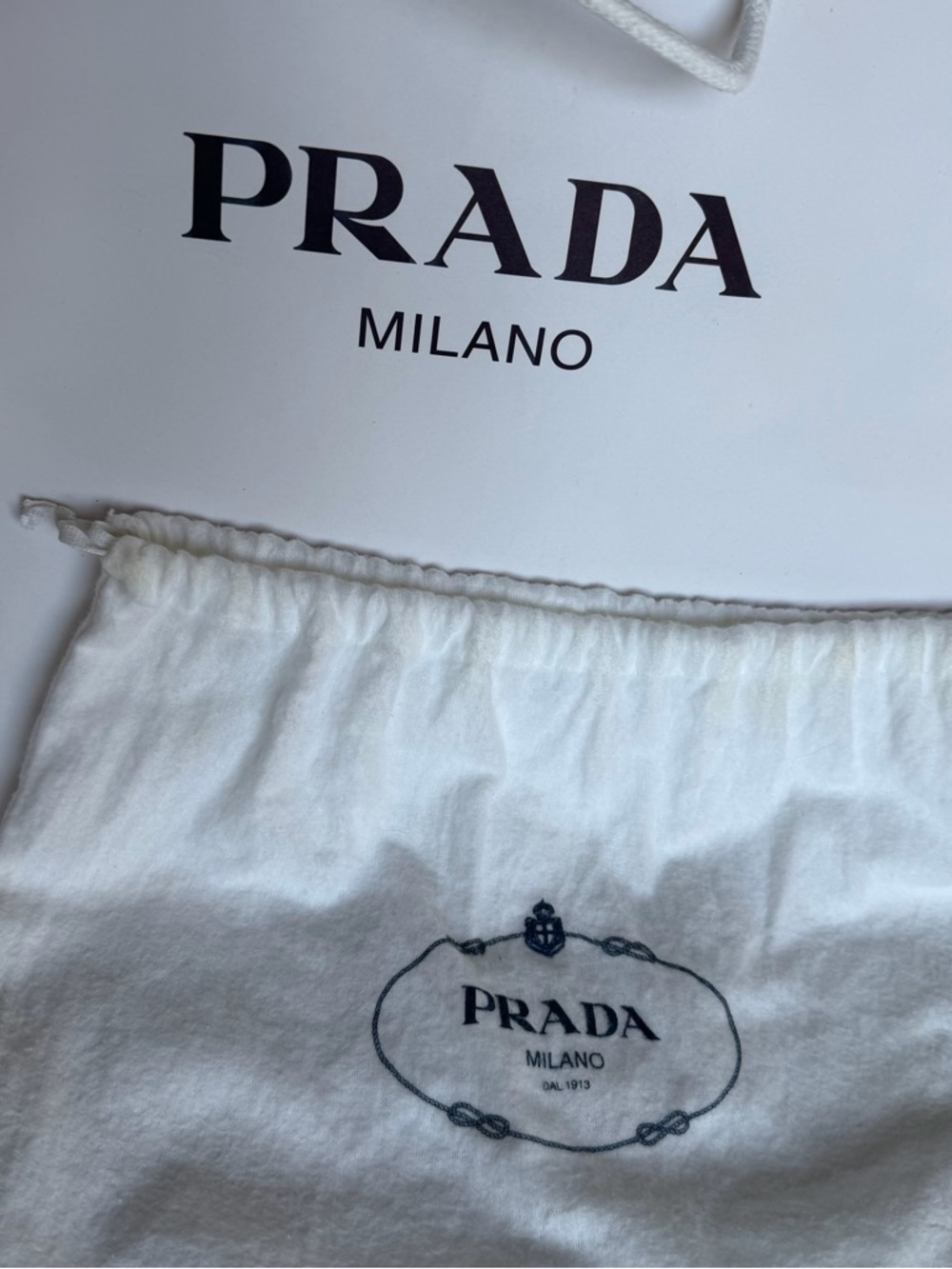 Prada Cream Leather Shoulder Bag with Black Trim and Gold Logo - Picture 9 of 9